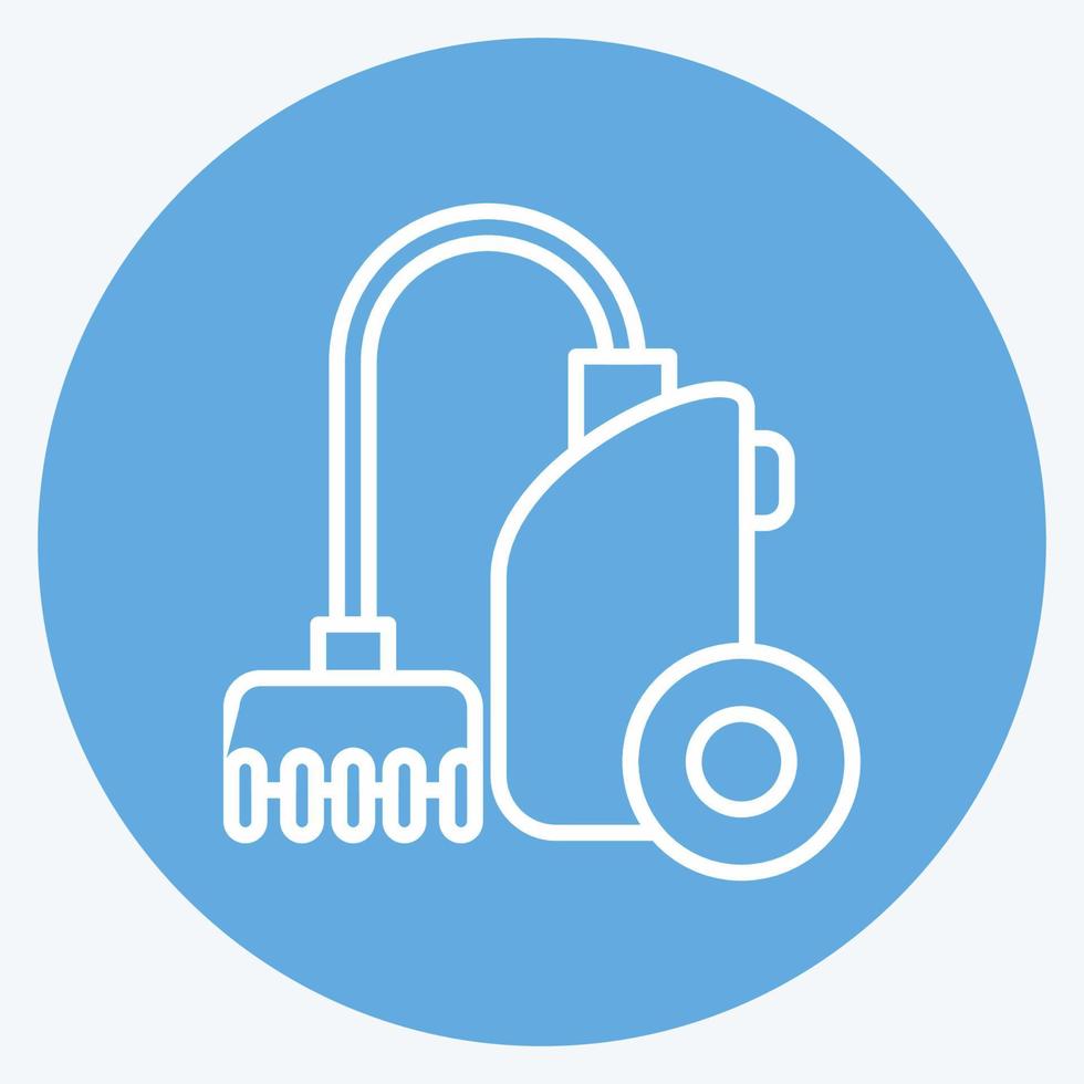 Icon Vacuum Cleaner. suitable for Kids symbol. blue eyes style. simple design editable. design template vector. simple illustration vector