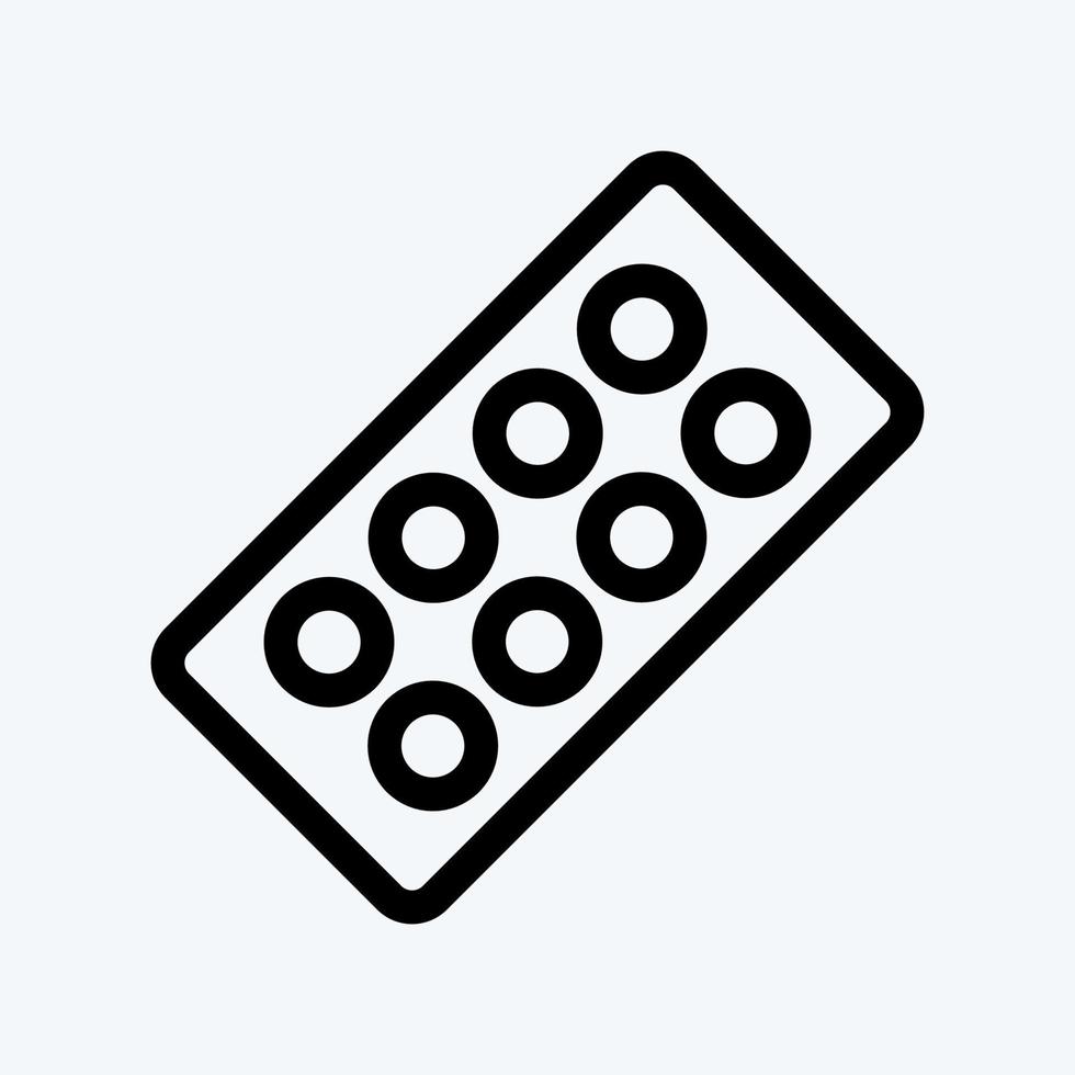 Icon Pills Strip. suitable for education symbol. line style. simple design editable. design template vector. simple illustration vector