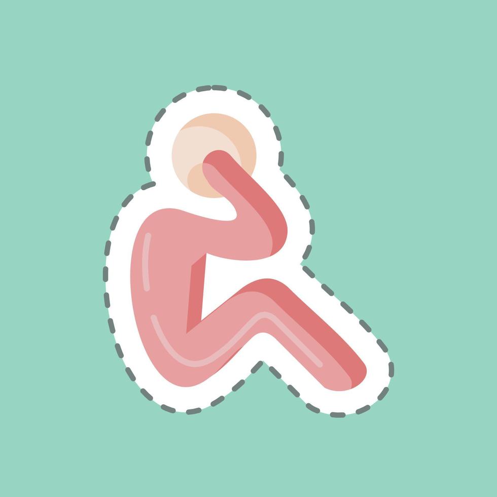 Sticker line cut Exercise. suitable for Healthy symbol. simple design editable. design template vector. simple illustration vector