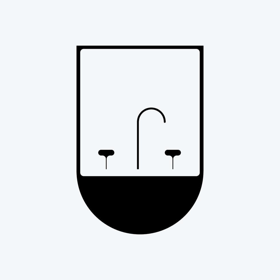 lavabo de icono. adecuado para el símbolo de los niños. estilo de glifo. diseño simple editable. vector de plantilla de diseño. ilustración sencilla