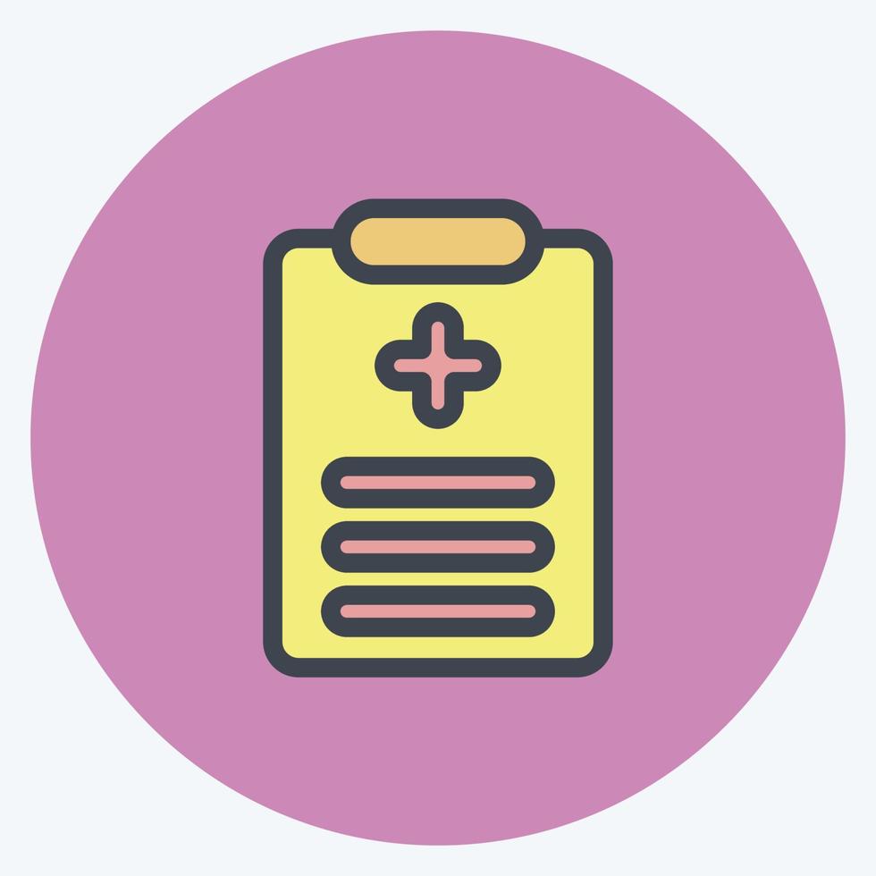 Icon Med Records. suitable for education symbol. color mate style. simple design editable. design template vector. simple illustration vector