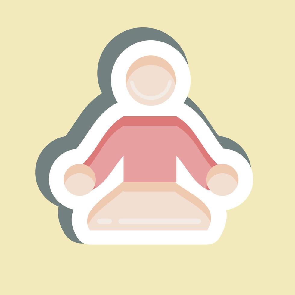 Sticker Meditation. suitable for Healthy symbol. simple design editable. design template vector. simple illustration vector