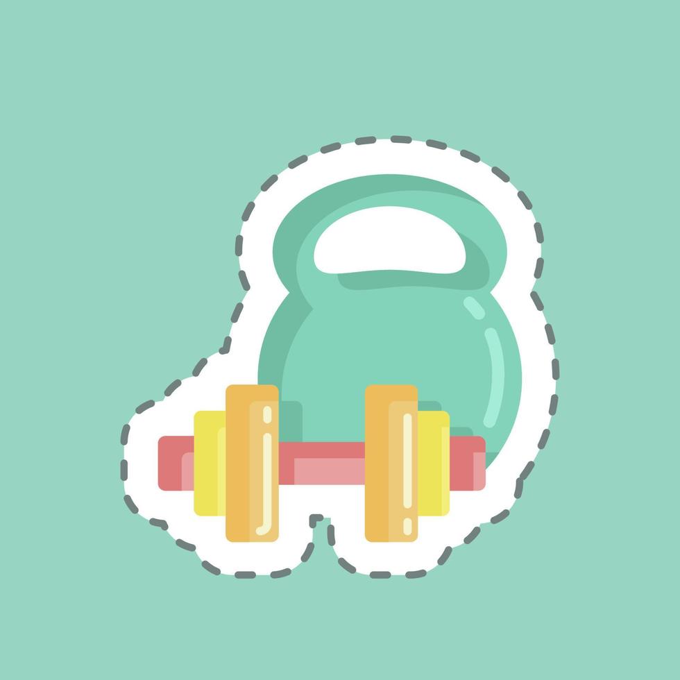 Sticker line cut Weight Training. suitable for Healthy symbol. simple design editable. design template vector. simple illustration vector