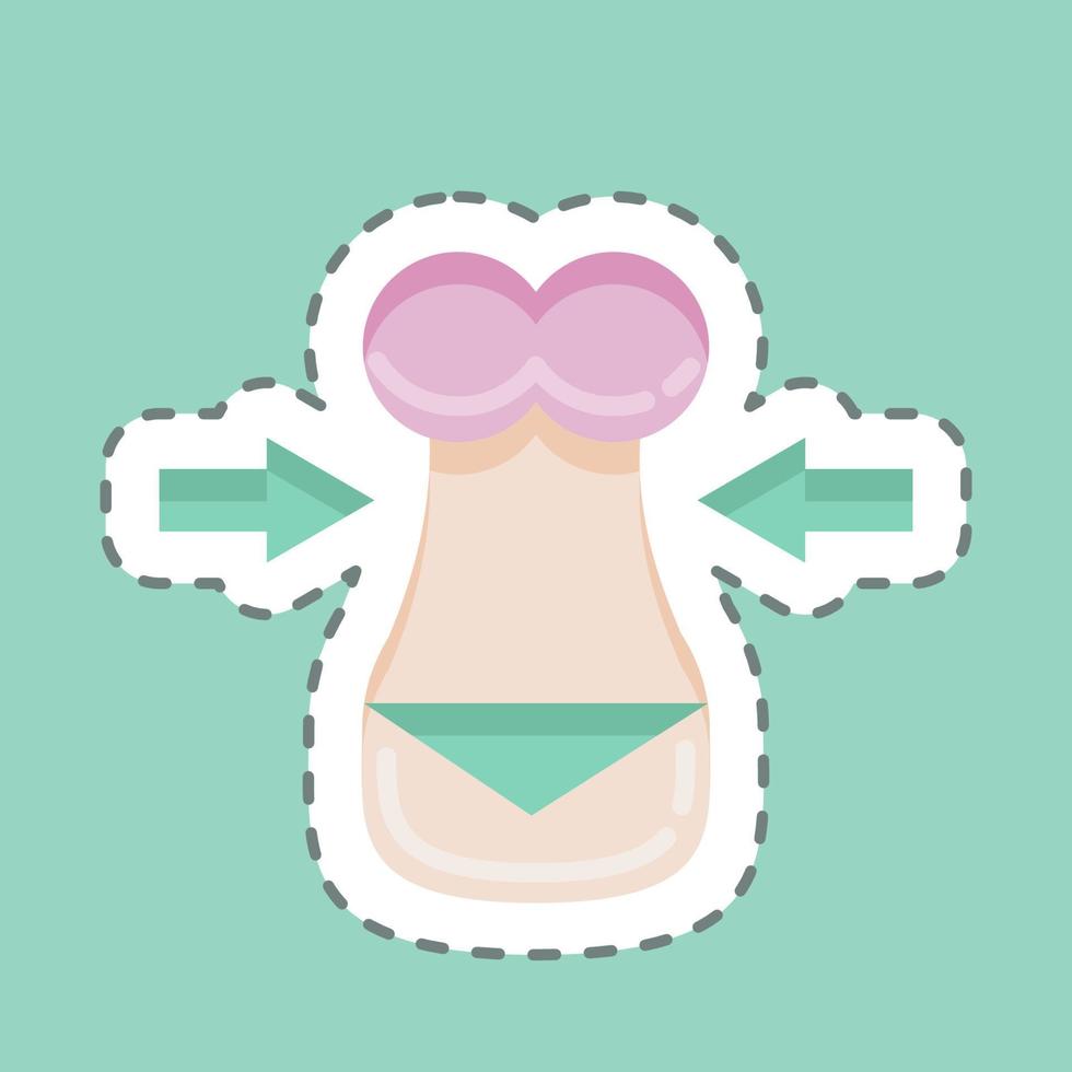 Sticker line cut Fit. suitable for Healthy symbol. simple design editable. design template vector. simple illustration vector