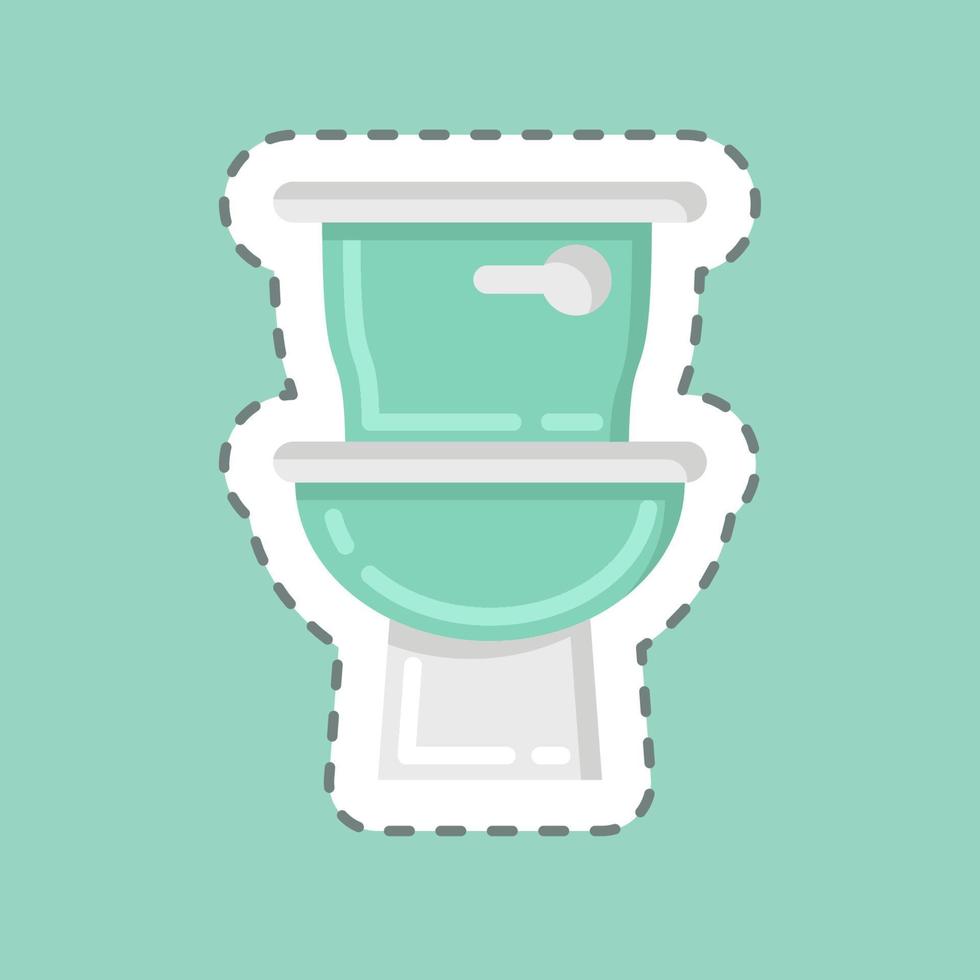 Sticker line cut Toilet. suitable for Kids symbol. simple design editable. design template vector. simple illustration vector