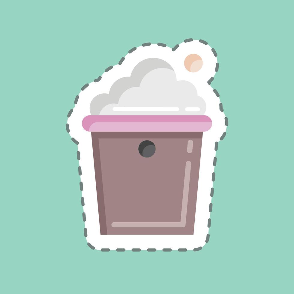 Sticker line cut Bucket. suitable for Kids symbol. simple design editable. design template vector. simple illustration vector