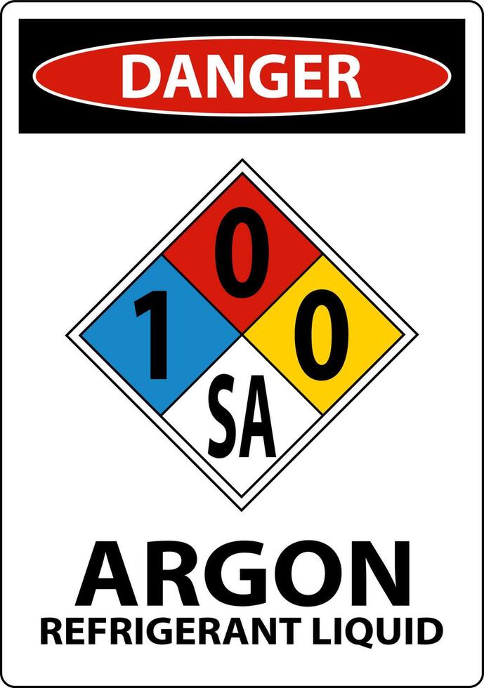 NFPA Warning Argon Refrigerant Liquid 1-0-0-SA Sign vector
