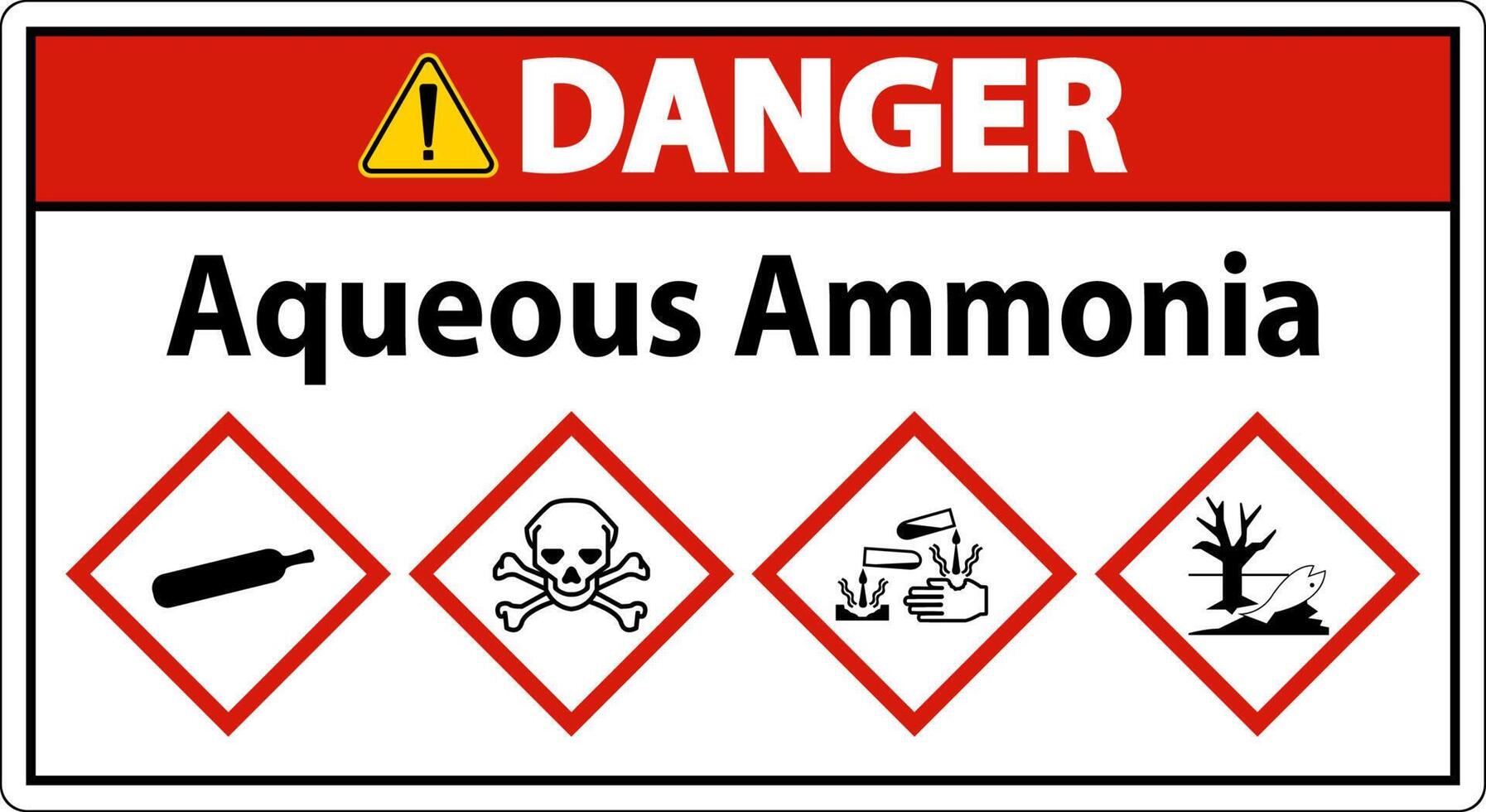 Danger Aqueous Ammonia GHS Sign On White Background 9430757 Vector Art
