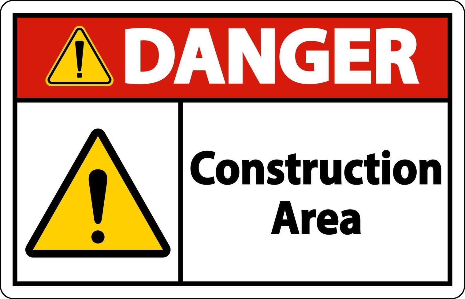 Danger Construction Area Symbol Sign On White Background vector