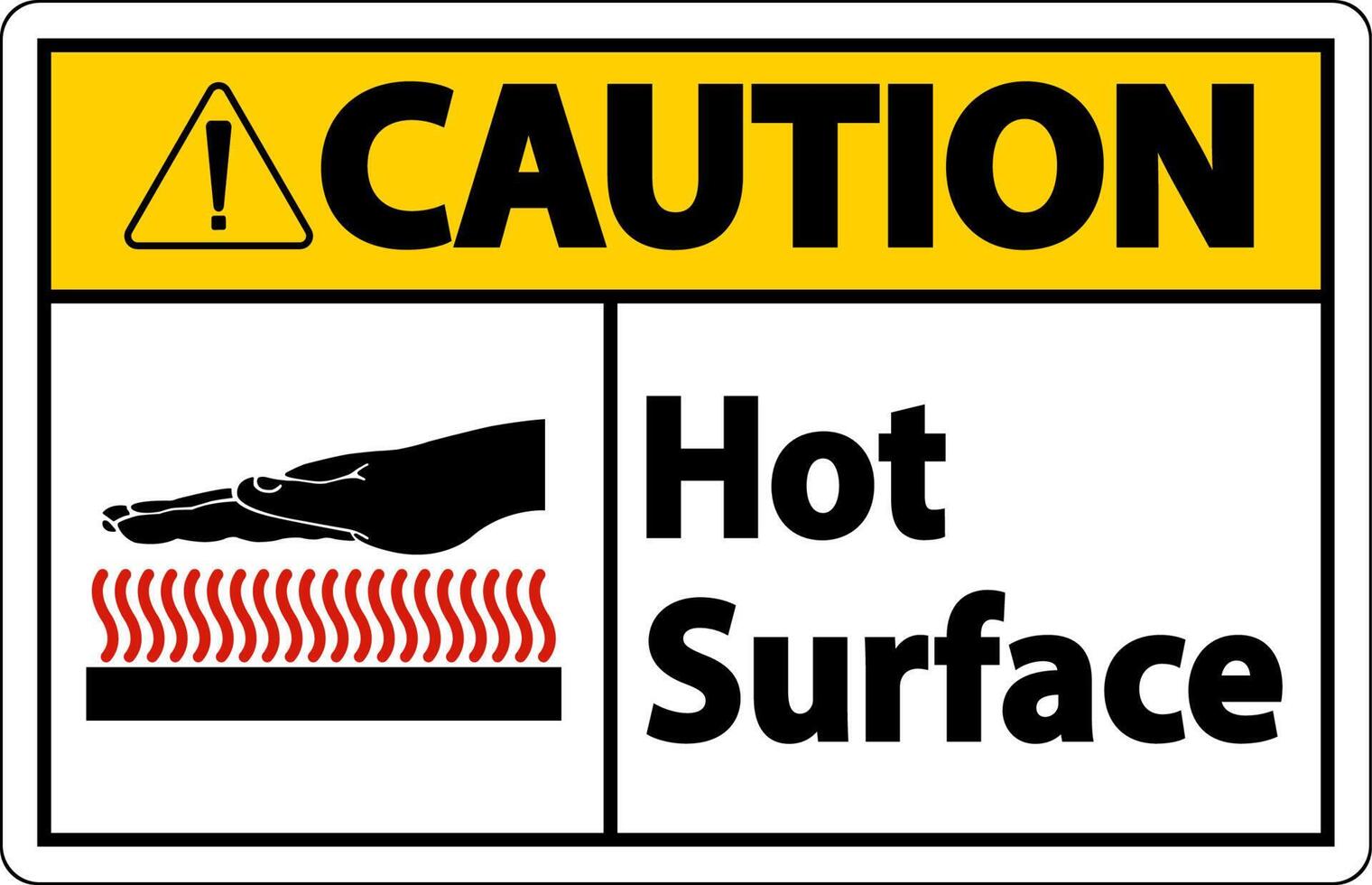 Caution Hot Surface Symbol Sign On White Background vector