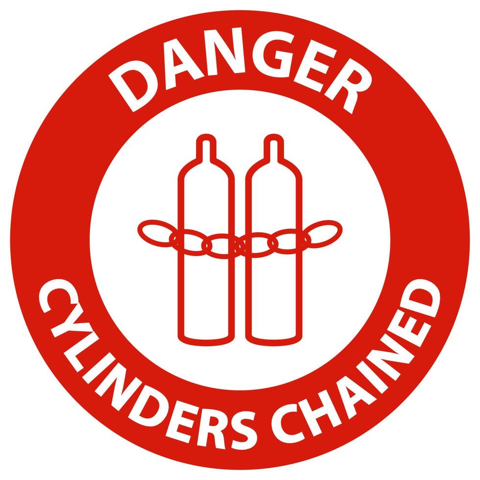 Danger Keep All Cylinders Chained Symbol Sign On White Background vector