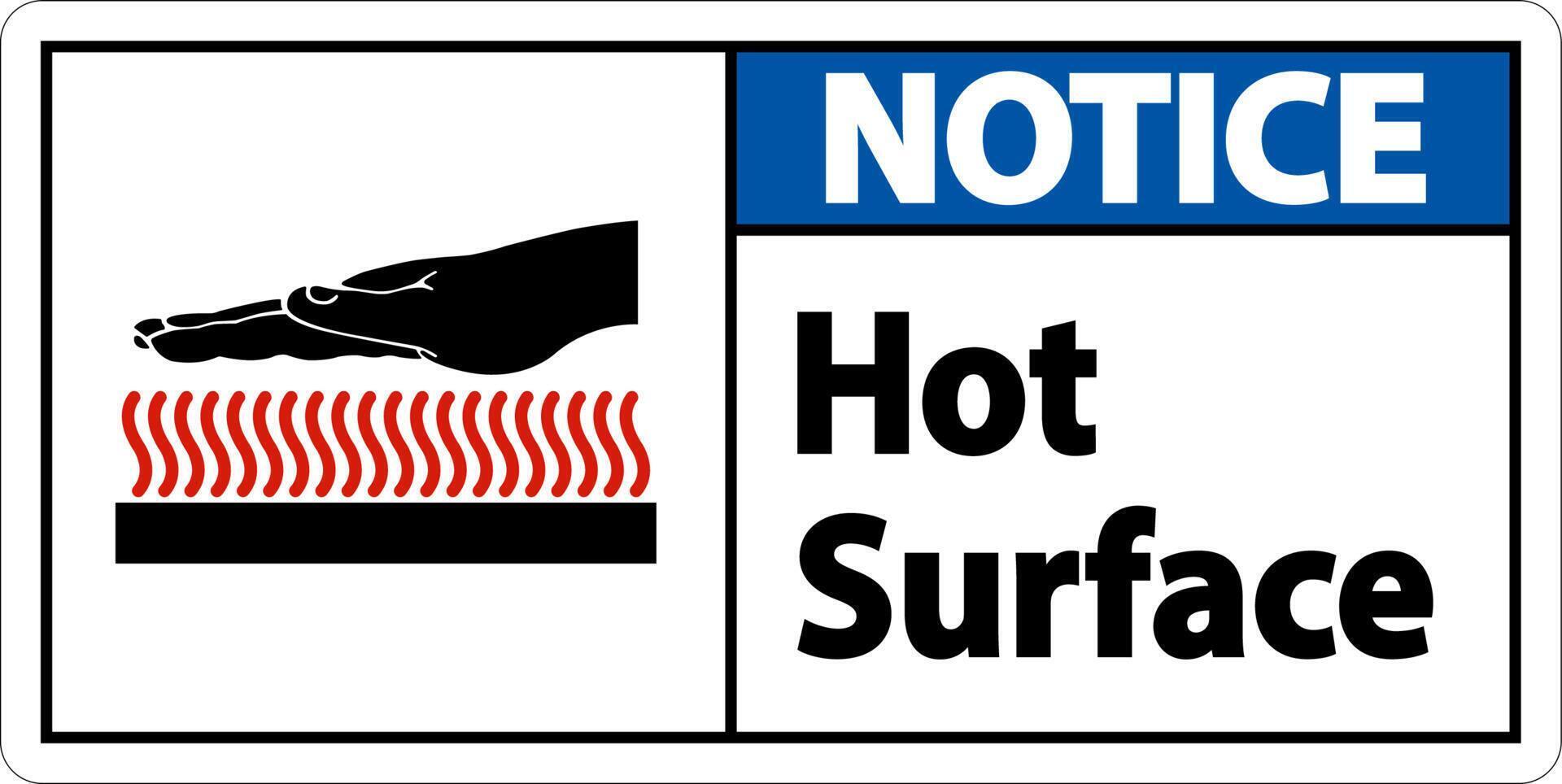 Notice Hot Surface Symbol Sign On White Background vector