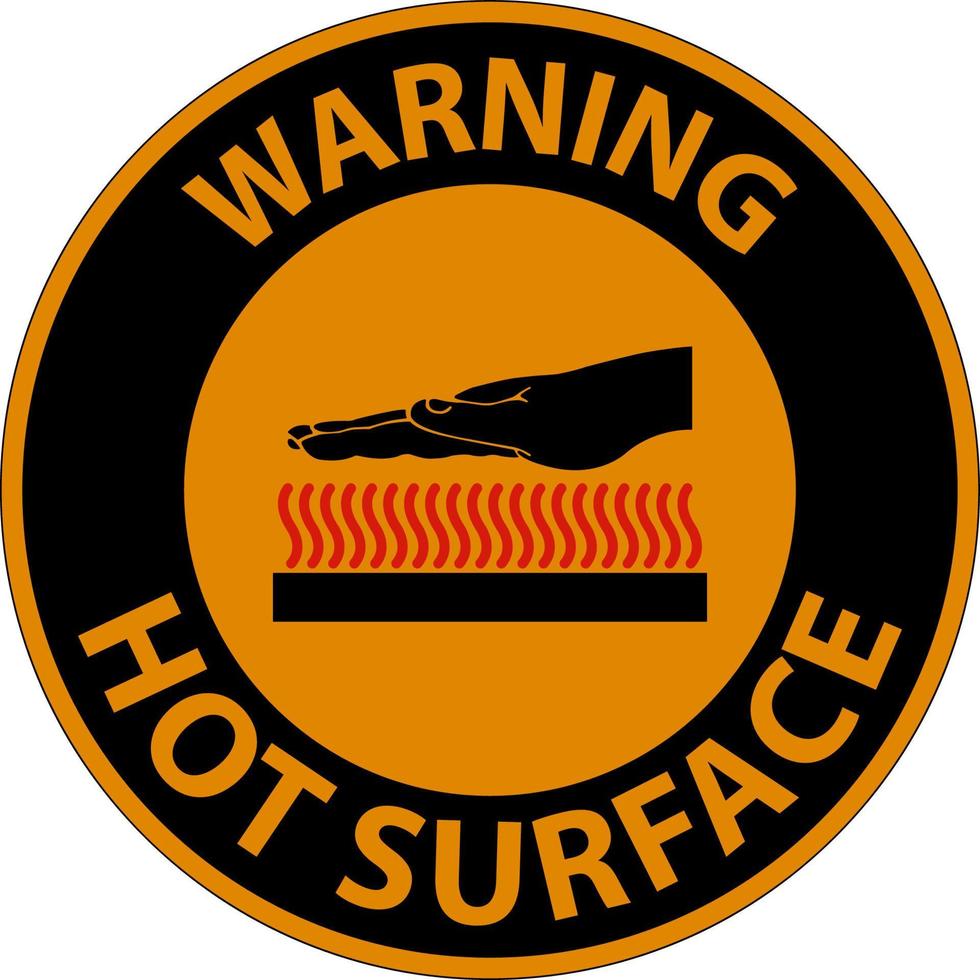 signo de símbolo de superficie caliente de advertencia sobre fondo blanco vector