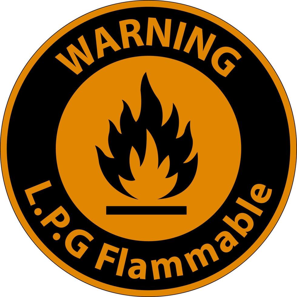 Warning L.P.G Flammable Symbol Sign On White Background vector