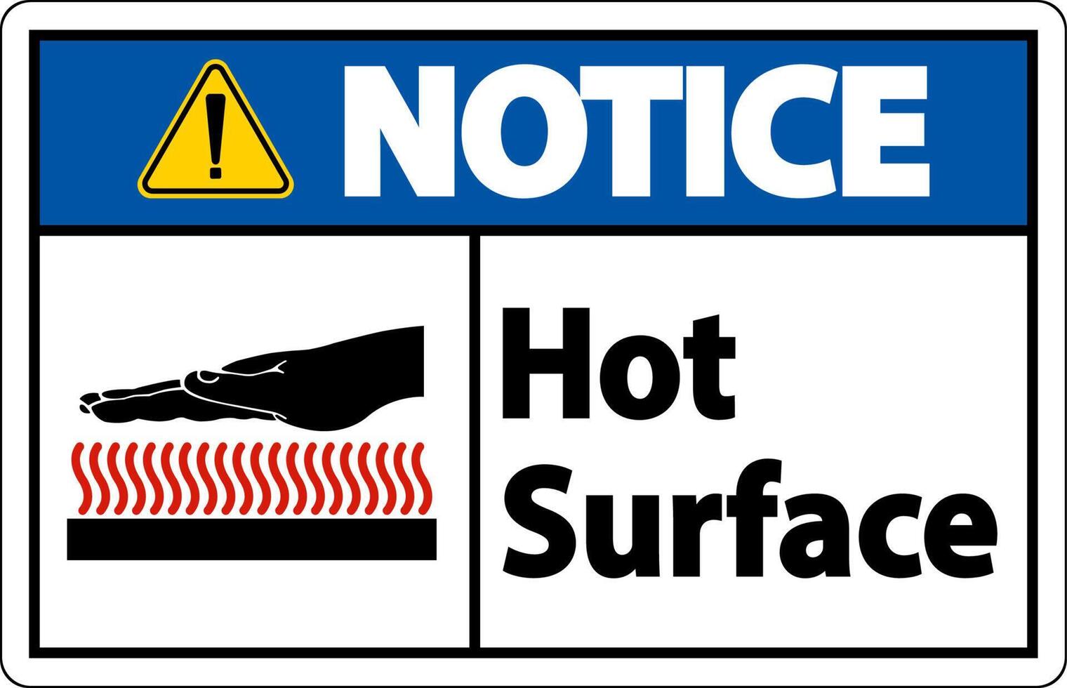 Notice Hot Surface Symbol Sign On White Background vector