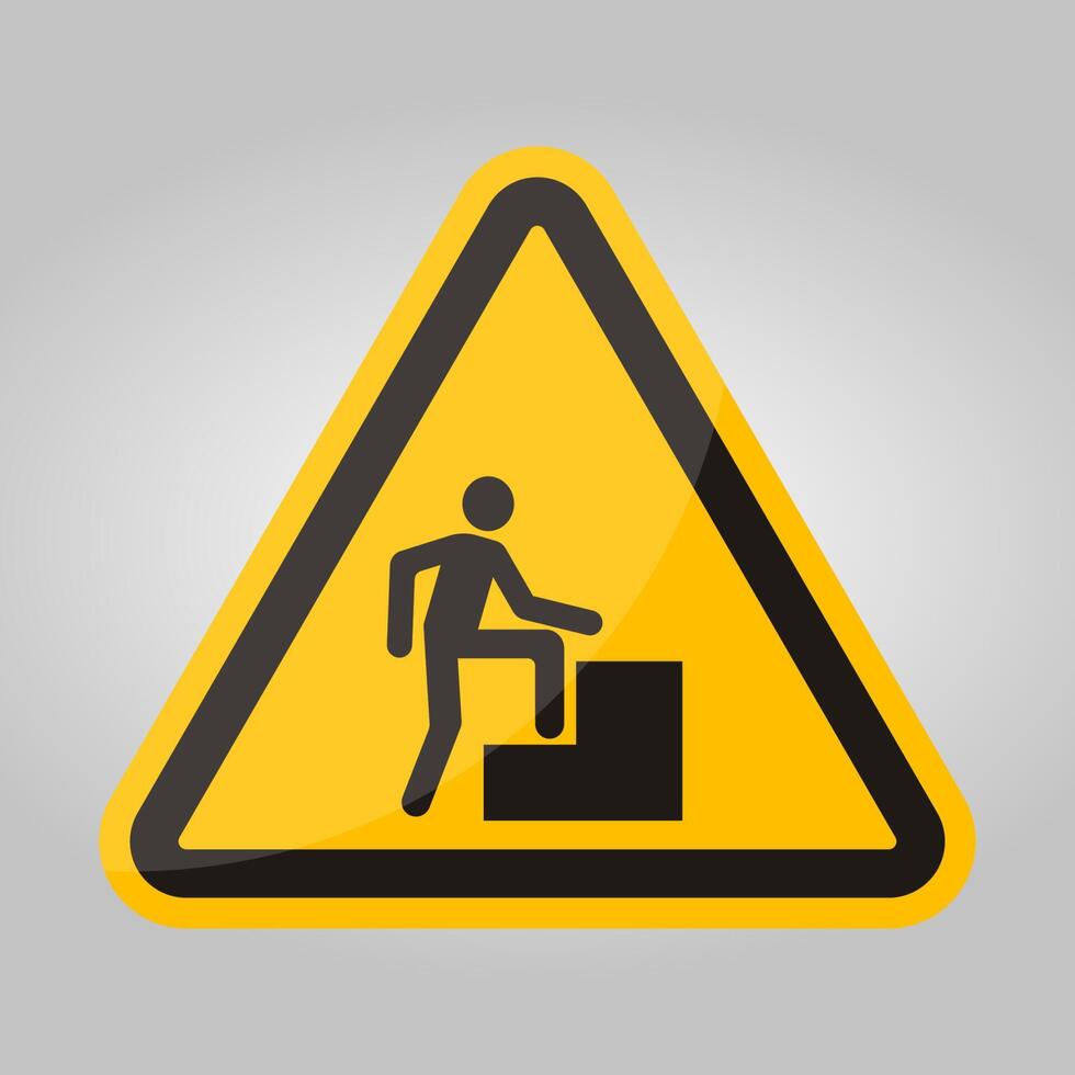 Caution Step Up Sign On White Background vector