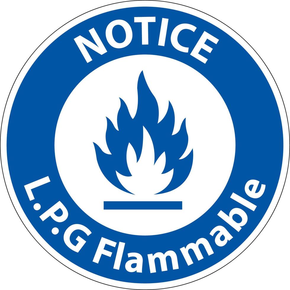 Notice L.P.G Flammable Symbol Sign On White Background vector