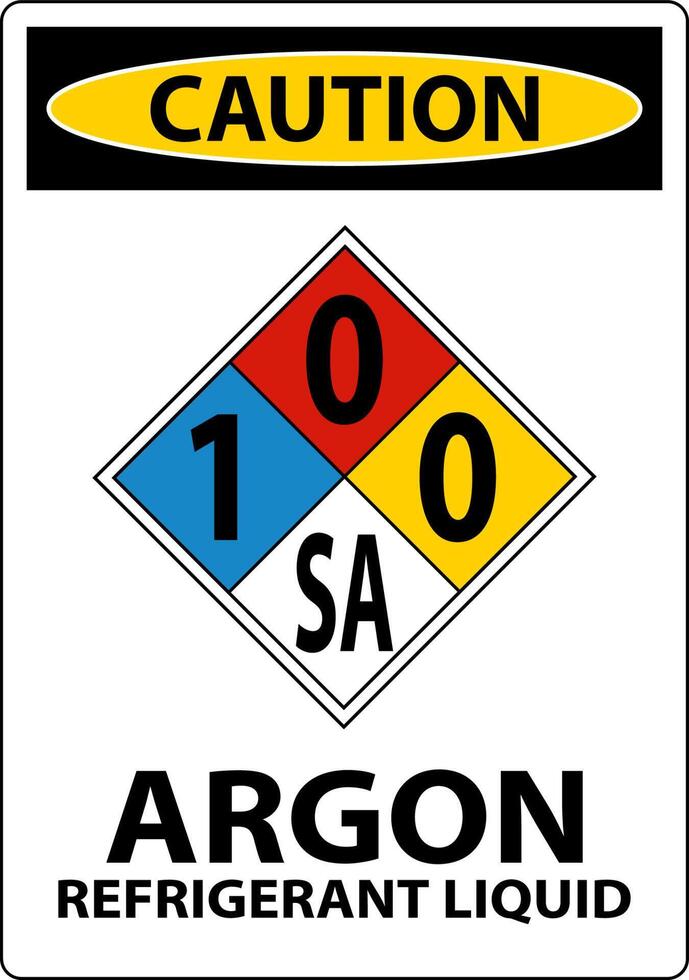 NFPA Caution Argon Refrigerant Liquid 1-0-0-SA Sign vector