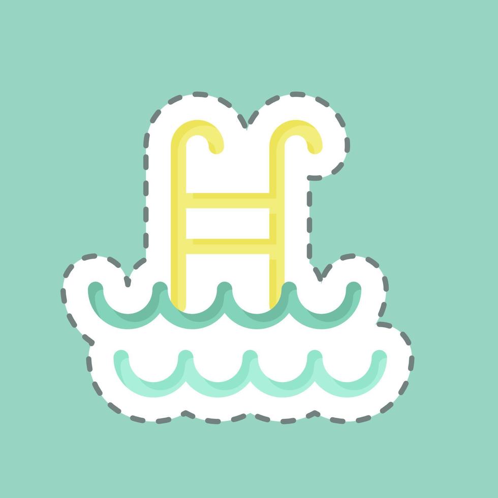 pegatina línea cortada natación. adecuado para símbolo saludable. diseño simple editable. vector de plantilla de diseño. ilustración sencilla