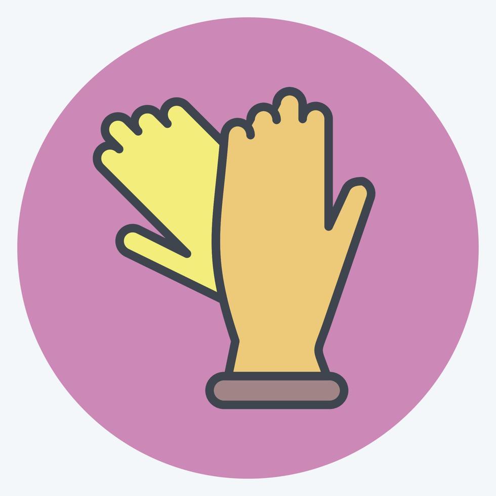 guantes de icono. adecuado para el símbolo de los niños. estilo compañero de color. diseño simple editable. vector de plantilla de diseño. ilustración sencilla