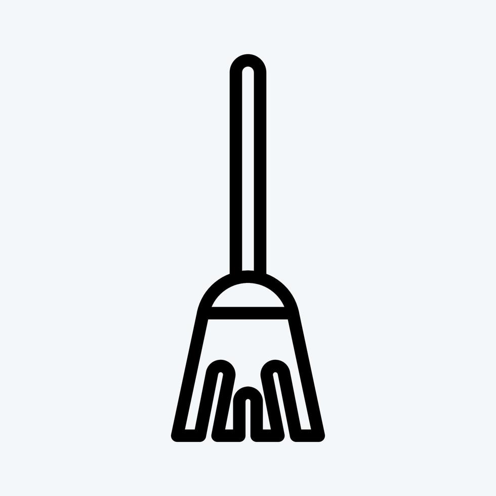 Icon Broom. suitable for Kids symbol. line style. simple design editable. design template vector. simple illustration vector