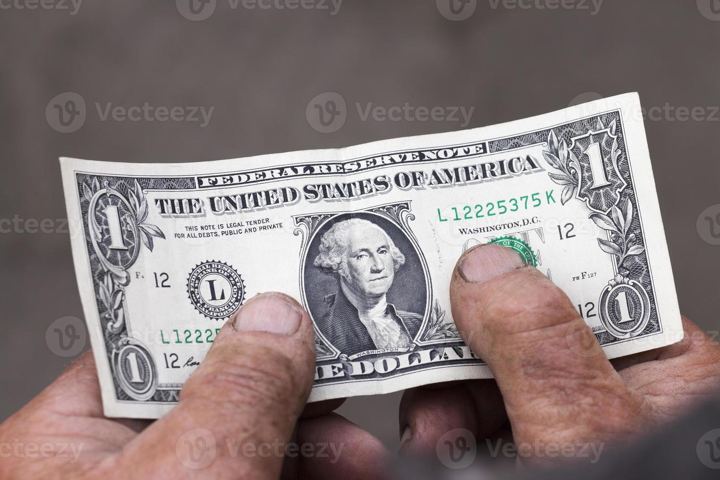 one American dollar old hands photo