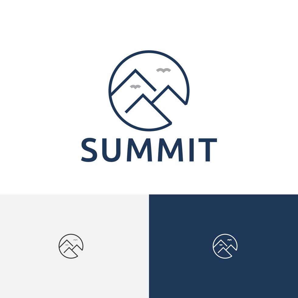 Circle Summit Mountain Nature Simple Monoline Logo vector