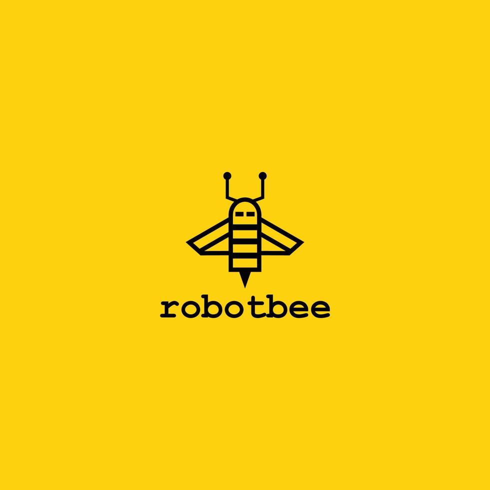 robot bee abstract design logo vector