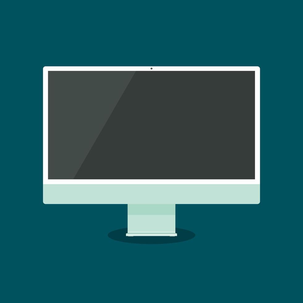 Computer monitor display front screen mockup vector illustration