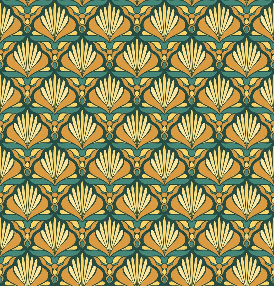 fondo de vector transparente en estilo art nouveau con elementos de planta naranja