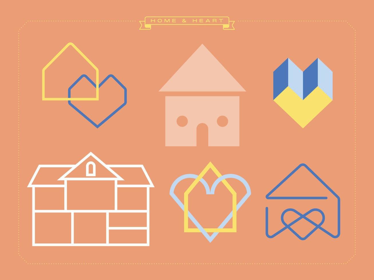 Heart and Home Logos vector