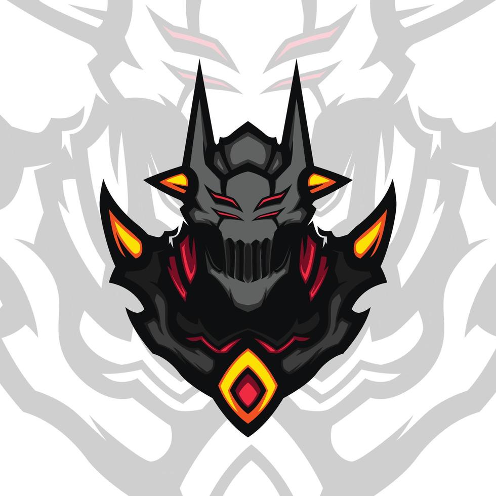 golden horned dark lord gaming avatar vector mascot