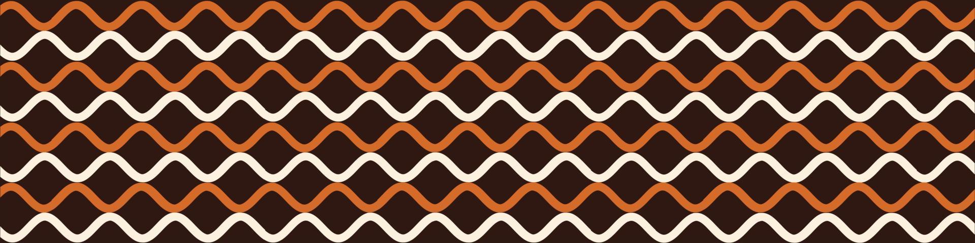Horizontal background made of curved white and brown lines on brown background vector
