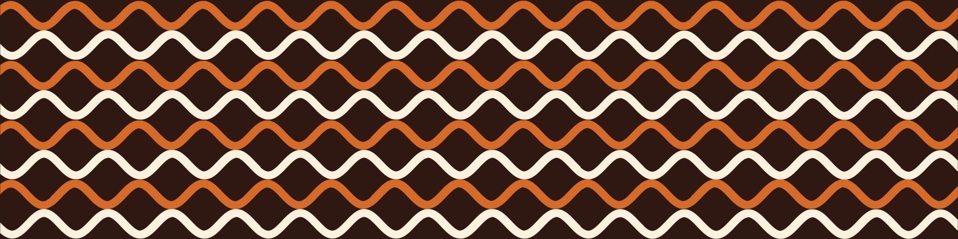 Horizontal background made of curved white and brown lines on brown background vector
