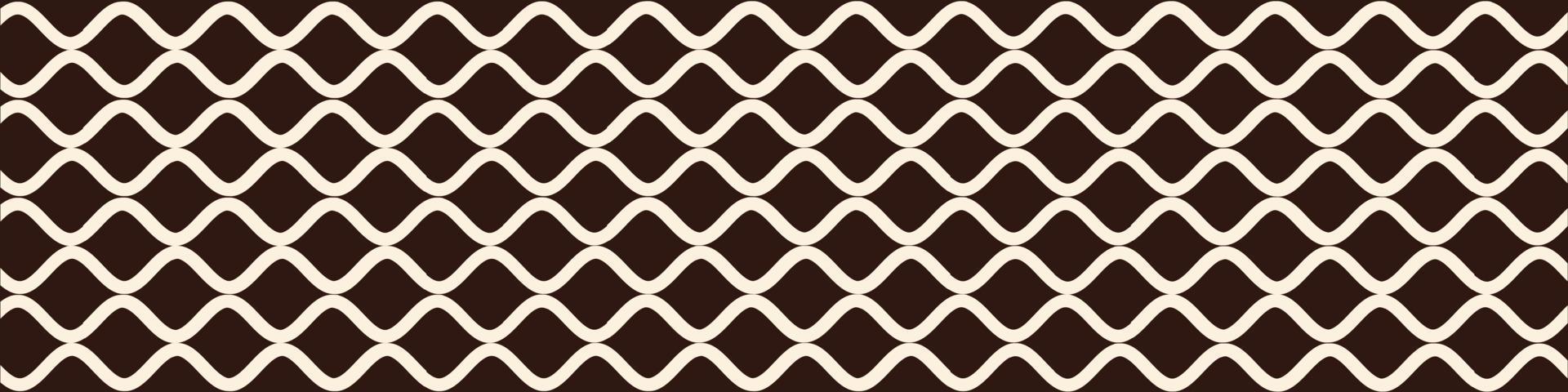 Horizontal background made of curved white lines brown background vector