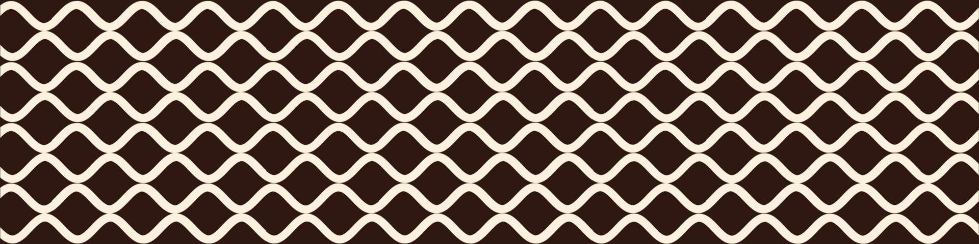 Horizontal background made of curved white lines brown background vector