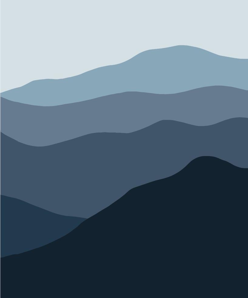 abstact wavy shapes mountain and hills landscapes, vector illustration scenery in earthy and terracotta color palette