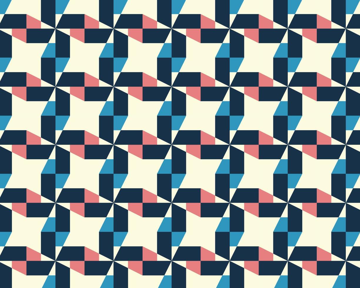 Geometric abstract seamless pattern, with retro color combination. Background vector