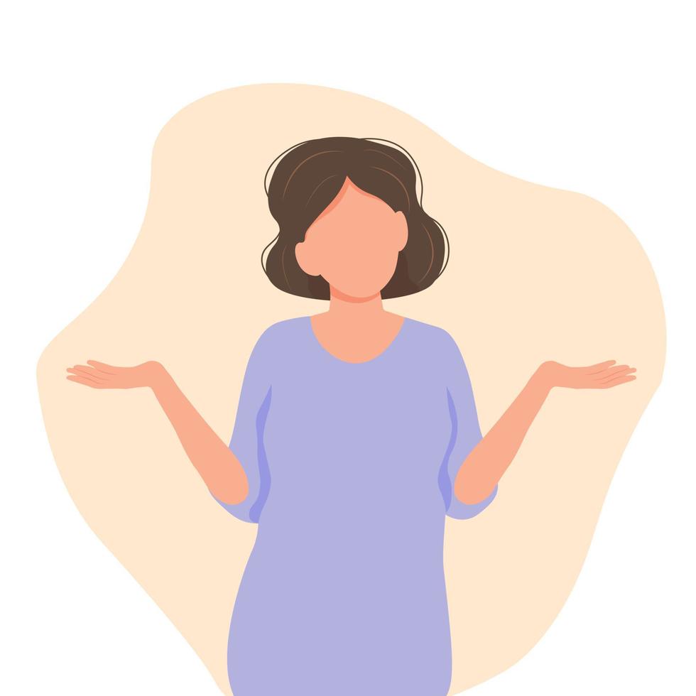 Woman shrugging with a curious expression vector