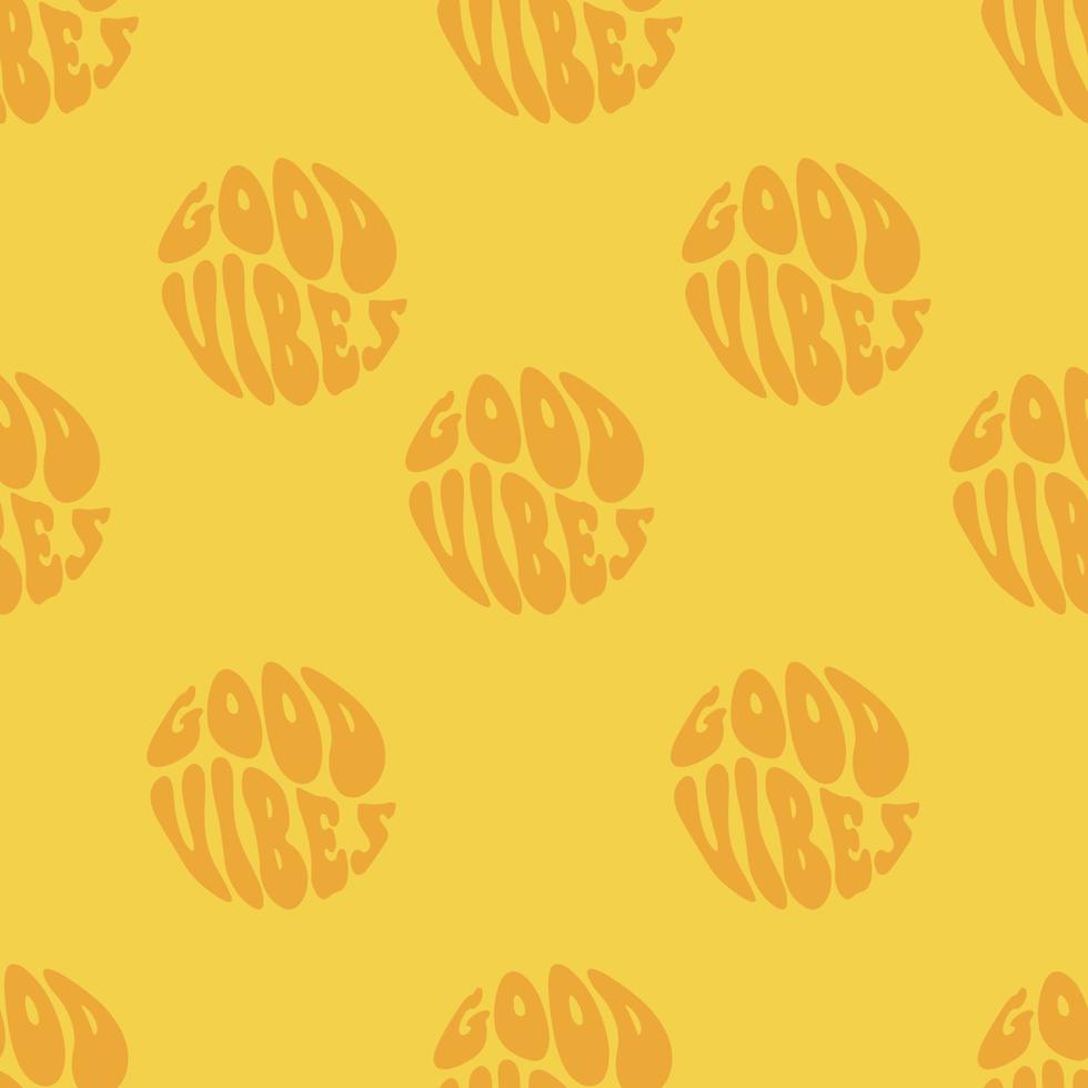Good vibes only quote in circle seamless pattern vector
