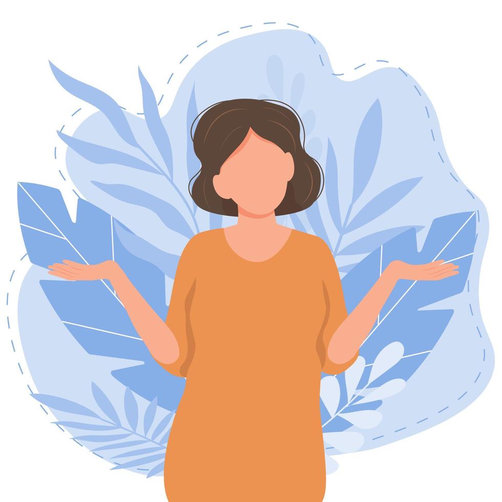 Woman shrugging with a curious expression vector