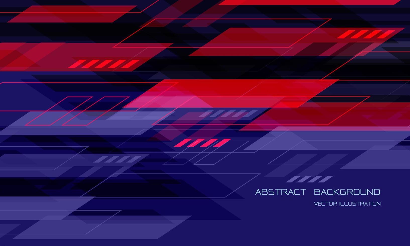 Abstract blue red cyber geometric overlap with blank space for text design modern technology futuristic background vector