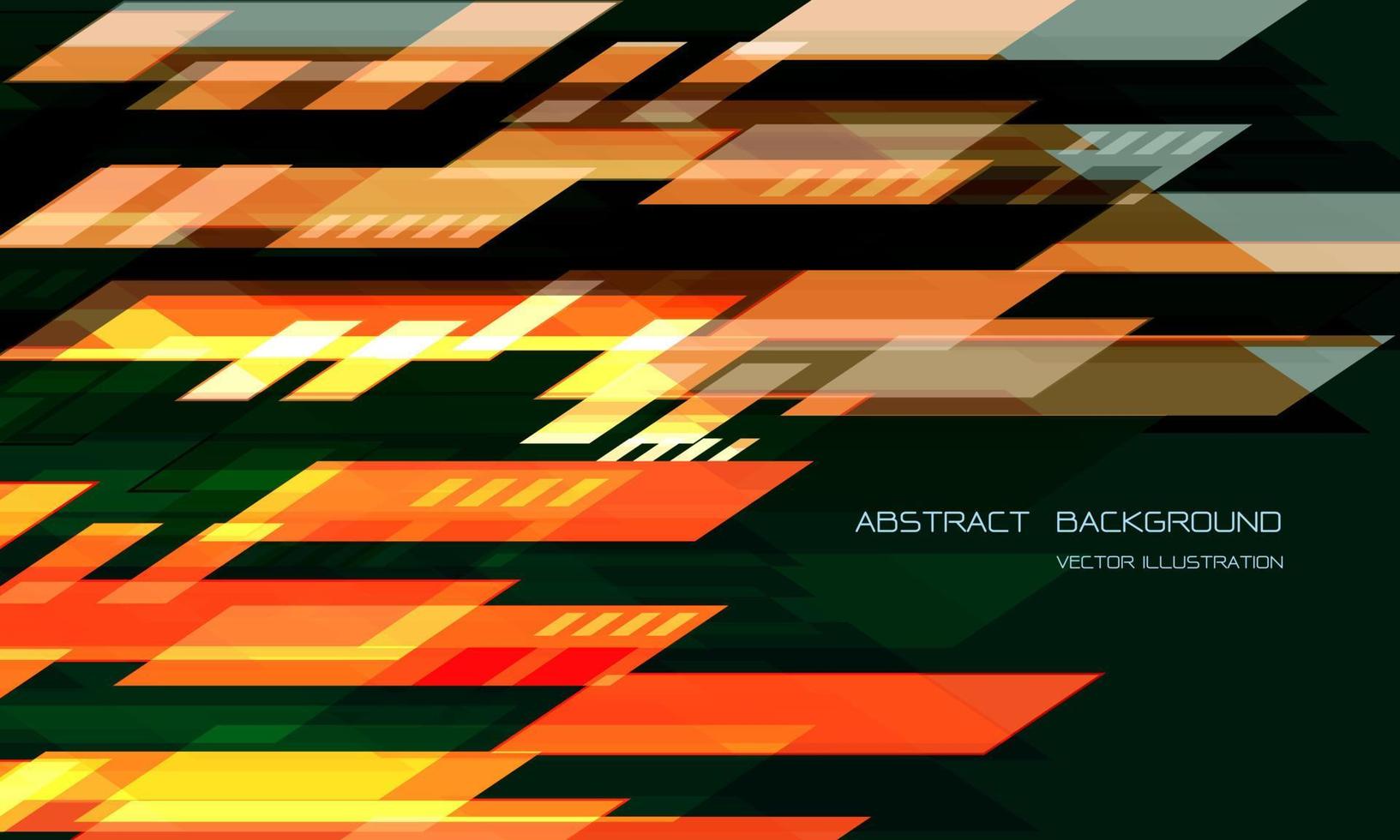 Abstract green orange cyber geometric overlap with blank space for text design modern technology futuristic background vector