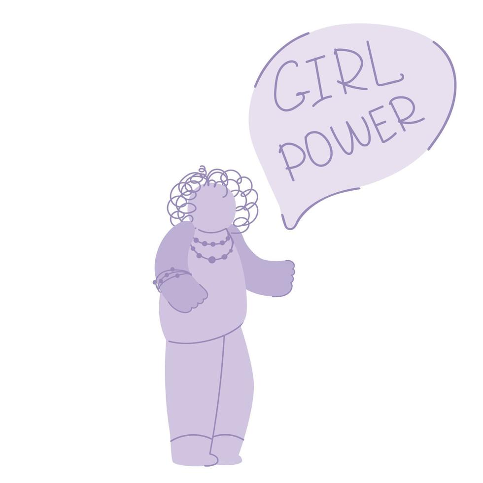 Attractive overweight lady. Female cartoon character. My body my rules. Body positive. Plus size woman. girl power. Movement against a ban on Abortion. Trendy Modern Woman to support women rights. vector