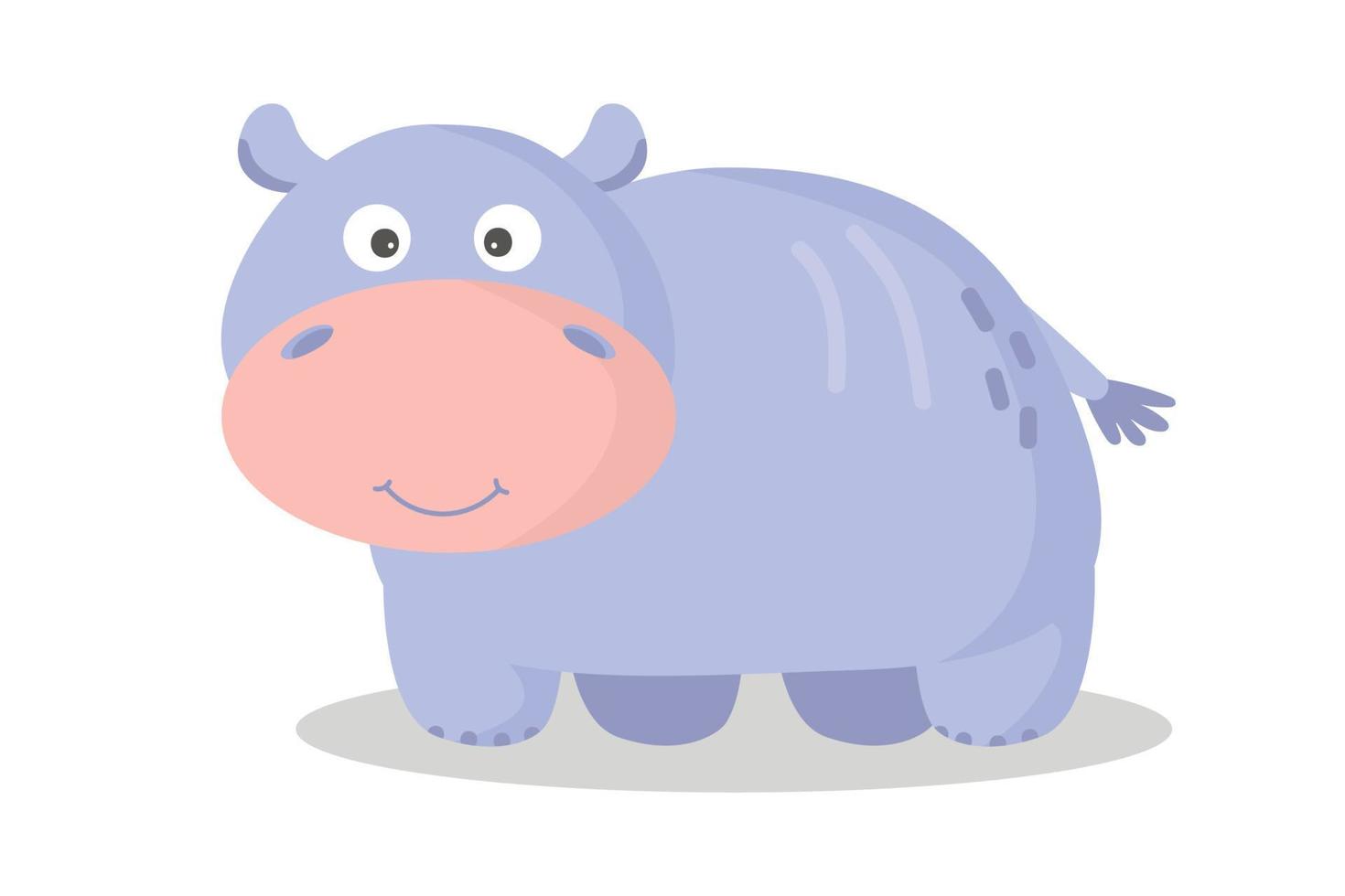 Vector cartoon hippo. African animal. funny kind hippopotamus. Funny cute hippo. Adorable little african animal for fashion print, kids wear, nursery, poster, invitation, greeting card design