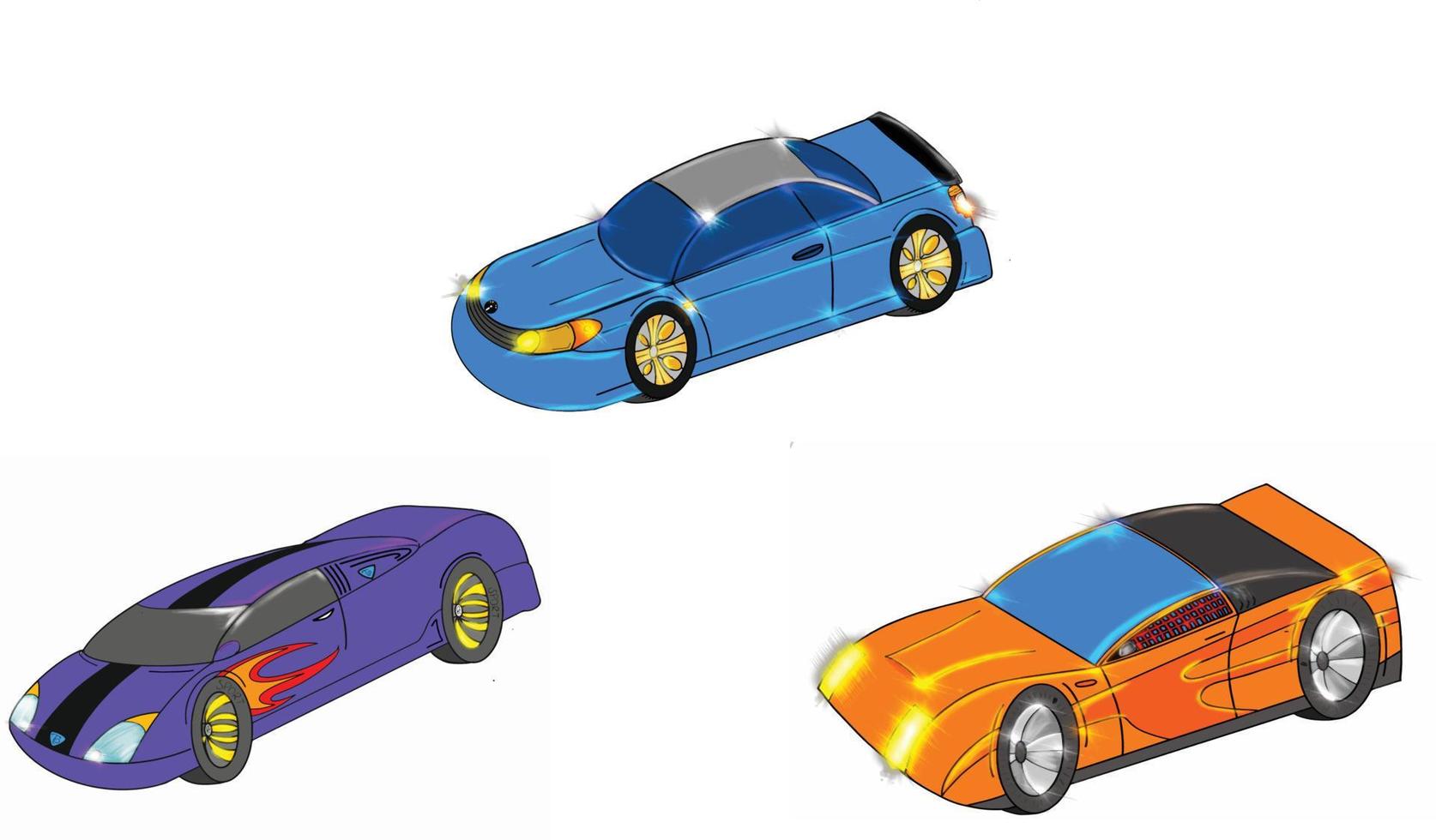 Set of 3 sport cars vector