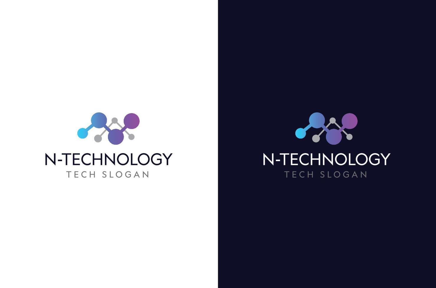 N Letter Logo Design For A Technology Company That Represents IoT or A Iot Vector Logo Concept