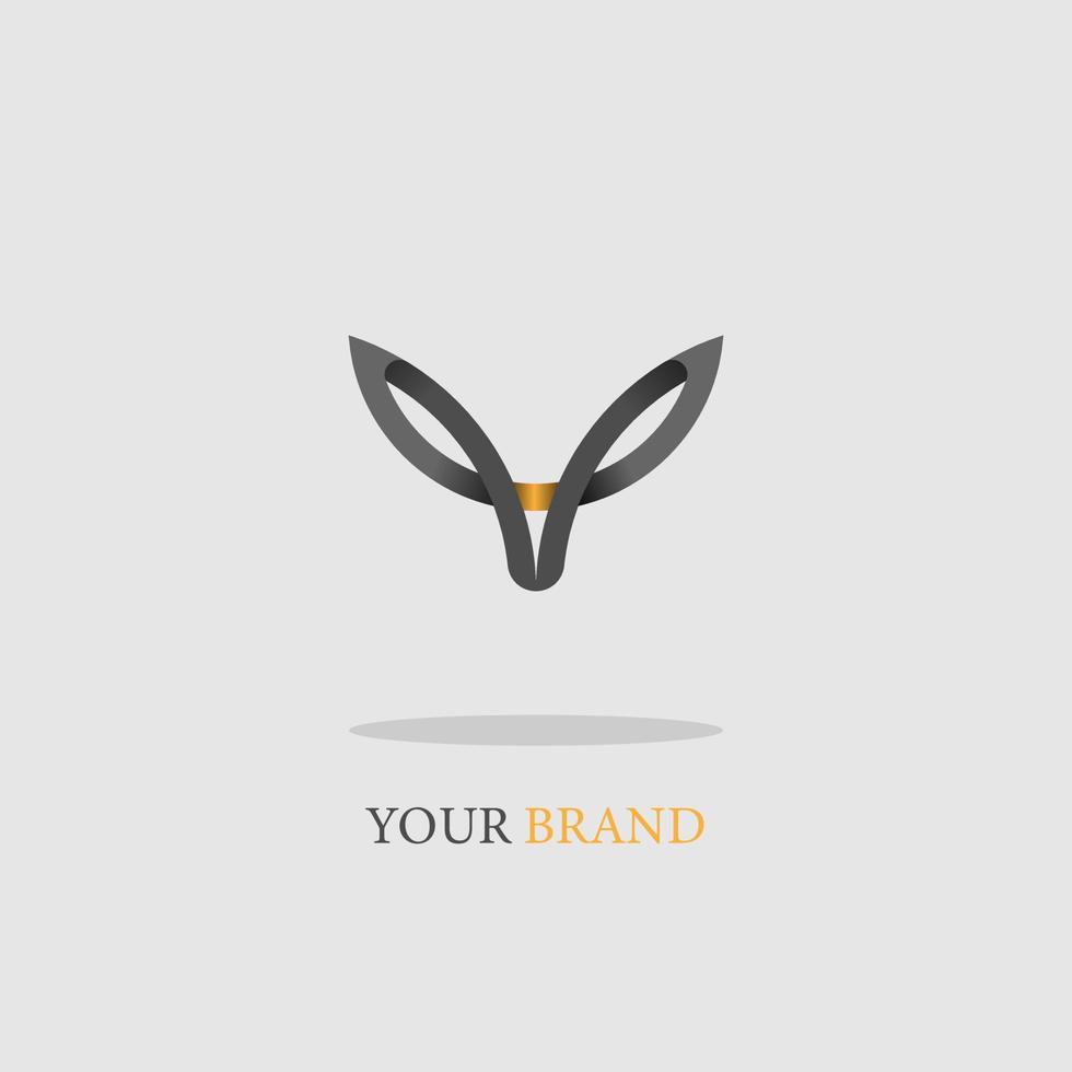 logo icono diseño comadreja forma gris y naranja colores simple elegante lujo moda para tienda de mascotas eps 10 vector