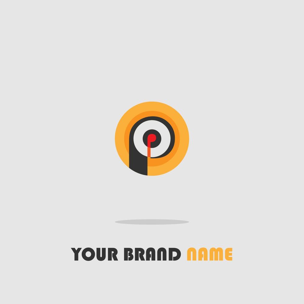 logo icon design letter P color orange grey geometric shape elegant simple luxury eps 10 vector