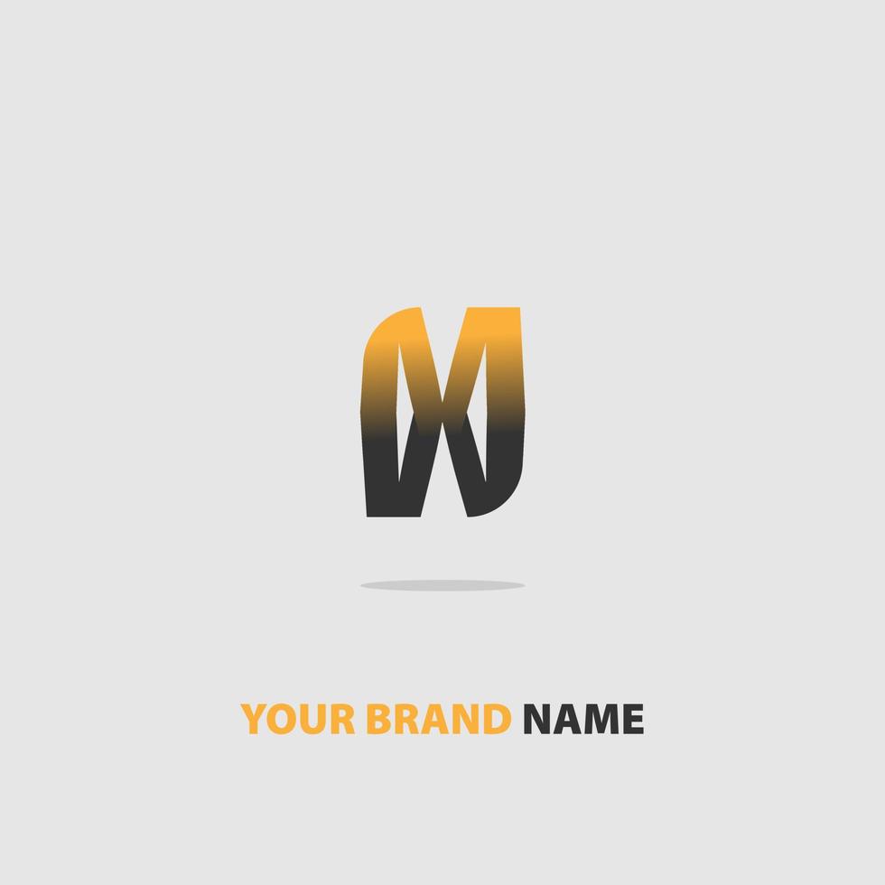 logo icon design letter M orange grey simple elegant luxury limited